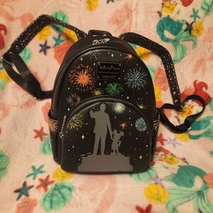 Disney 100 Years Wonder Walt Mickey Fireworks Light Up Loungefly small Backpack